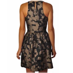 Liu Jo - Patterned Dress with Wide Skirt - Black/Gold - Dress - Made in Italy - Luxury Exclusive Collection - Avvenice