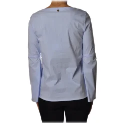 Liu Jo - Pinstripe Patterned Shirt with Embroidery - Light Blue - Shirts - Made in Italy - Luxury Exclusive Collection - Avvenice