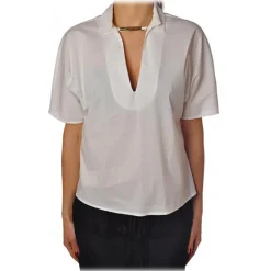 Liu Jo - Shirt with Gold Detail - White - Shirts - Made in Italy - Luxury Exclusive Collection - Avvenice