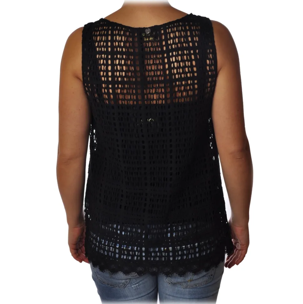 Liu Jo - Sleeveless Lace Top - Black - Made in Italy - Luxury Exclusive Collection - Avvenice