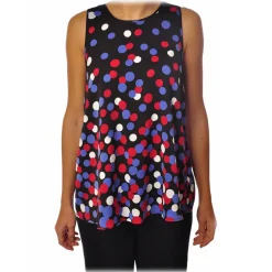 Liu Jo - Sleeveless Polka Dot Top - Black - Made in Italy - Luxury Exclusive Collection - Avvenice