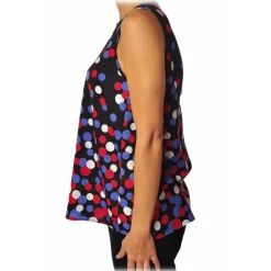 Liu Jo - Sleeveless Polka Dot Top - Black - Made in Italy - Luxury Exclusive Collection - Avvenice