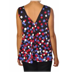 Liu Jo - Sleeveless Polka Dot Top - Black - Made in Italy - Luxury Exclusive Collection - Avvenice