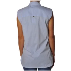 Liu Jo - Striped Top with Lace Detail - Light Blue - Made in Italy - Luxury Exclusive Collection - Avvenice