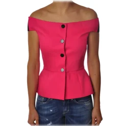 Liu Jo - Top with Boat Neckline - Pink - Made in Italy - Luxury Exclusive Collection - Avvenice