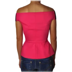 Liu Jo - Top with Boat Neckline - Pink - Made in Italy - Luxury Exclusive Collection - Avvenice