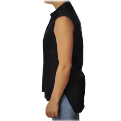 Liu Jo - Top with Studs Detail on Collar - Black - Made in Italy - Luxury Exclusive Collection - Avvenice