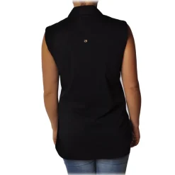 Liu Jo - Top with Studs Detail on Collar - Black - Made in Italy - Luxury Exclusive Collection - Avvenice