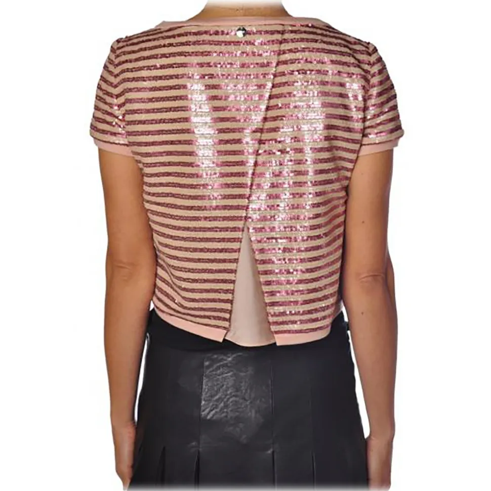 Liu Jo - T-Shirt with Sequins - Pink - T-Shirt - Made in Italy - Luxury Exclusive Collection - Avvenice