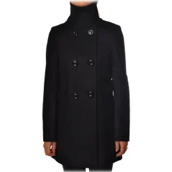 Liu Jo - Wool Double-Breasted Coat - Black - Jacket - Made in Italy - Luxury Exclusive Collection - Avvenice