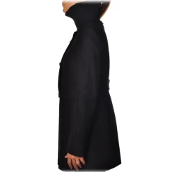 Liu Jo - Wool Double-Breasted Coat - Black - Jacket - Made in Italy - Luxury Exclusive Collection - Avvenice