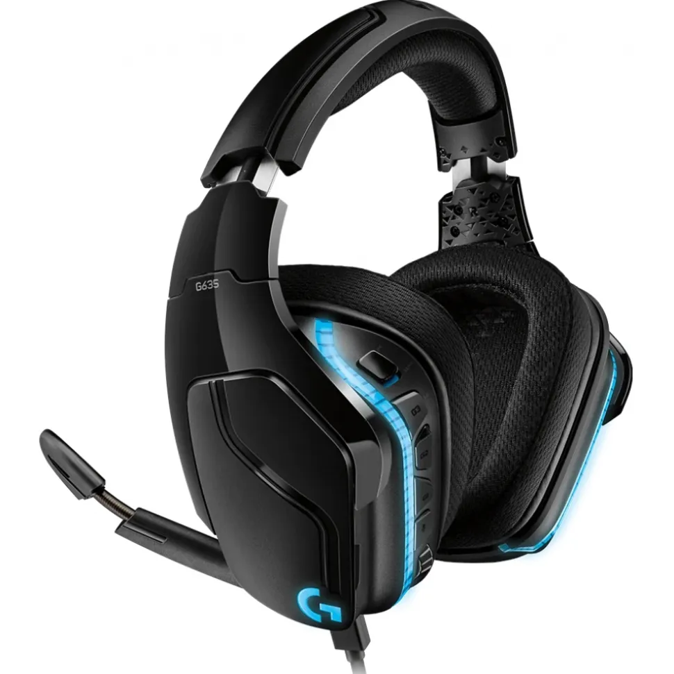 Logitech - G635 7.1 Surround Sound Lightsync Gaming Headset - Black - Gaming Headset - Avvenice