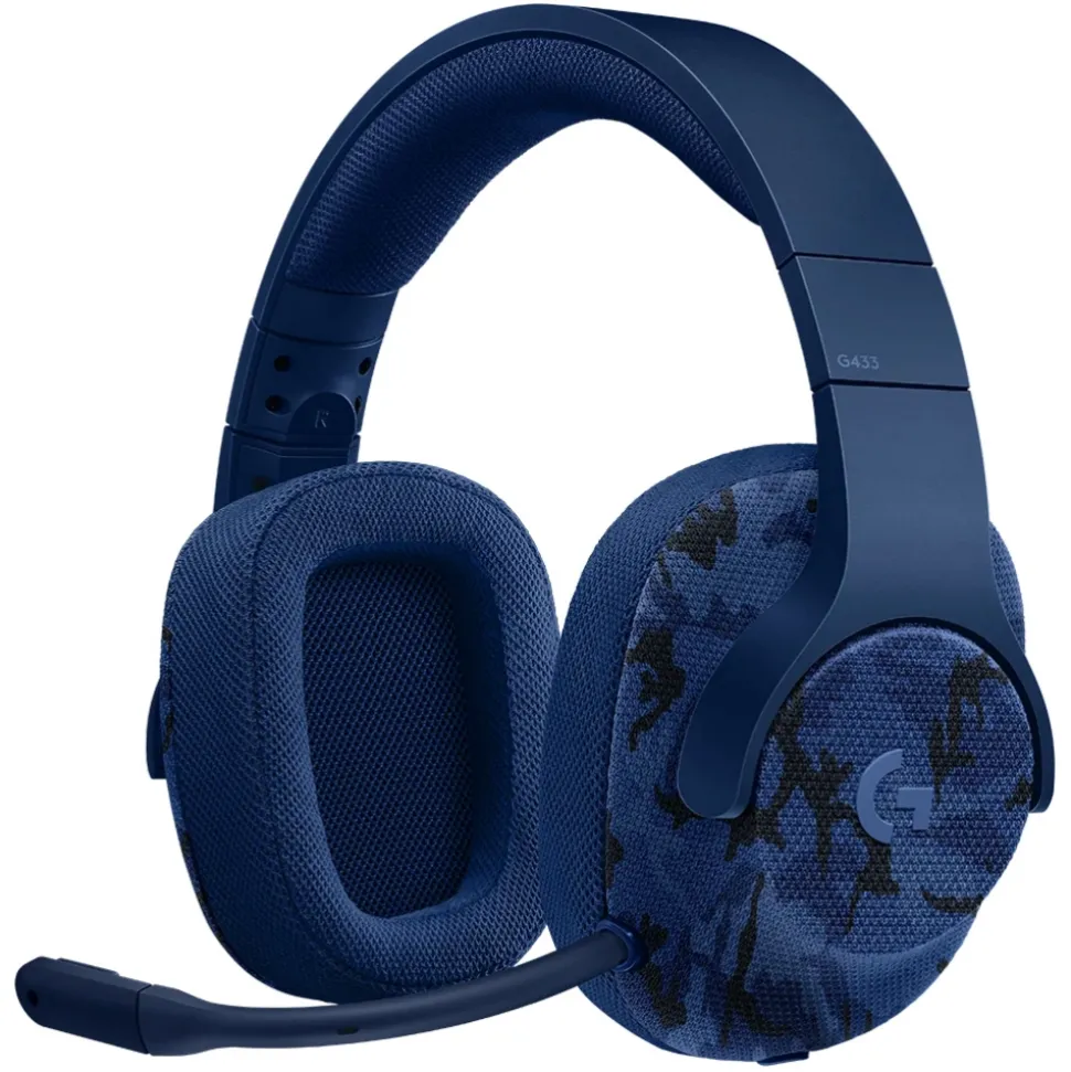 Logitech - G433 7.1 Wired Surround Gaming Headset - Blue Camo - Gaming Headset - Avvenice