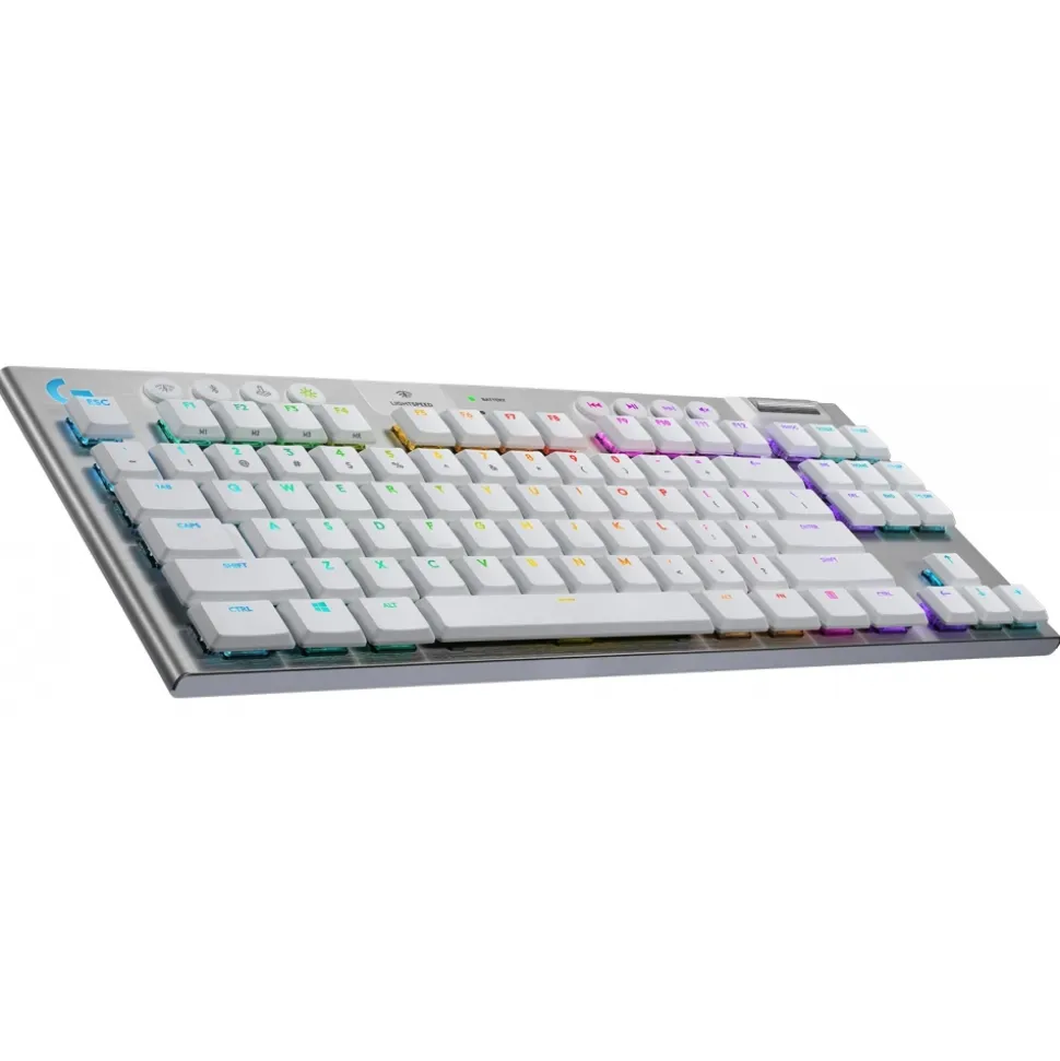 Logitech - G915 TKL Tenkeyless LIGHTSPEED Wireless RGB Mechanical Gaming Keyboard - White - Gaming Keyboard - Avvenice