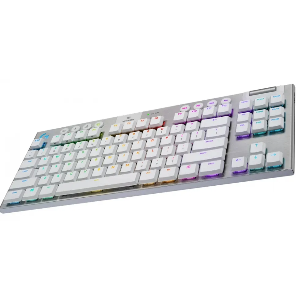 Logitech - G915 TKL Tenkeyless LIGHTSPEED Wireless RGB Mechanical Gaming Keyboard - White - Gaming Keyboard - Avvenice