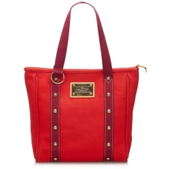 Louis Vuitton Vintage - Antigua Cabas MM Bag - Red - Fabric and Canvas Handbag - Luxury High Quality - Avvenice