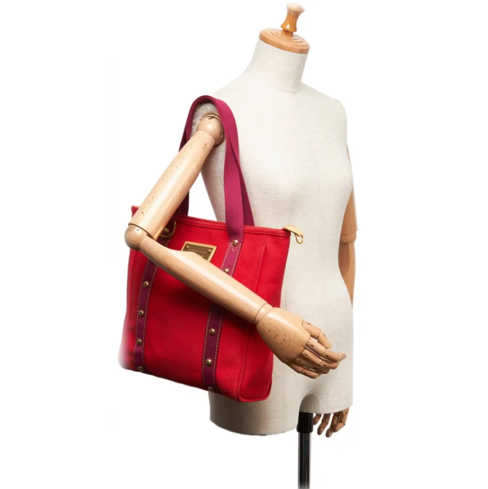 Louis Vuitton Vintage - Antigua Cabas MM Bag - Red - Fabric and Canvas Handbag - Luxury High Quality - Avvenice