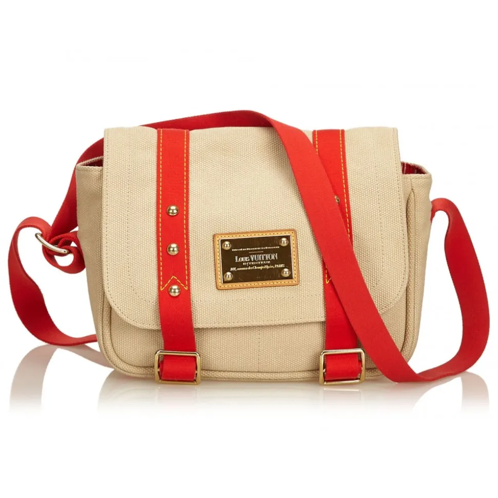 Louis Vuitton Vintage - Antigua Besace PM Bag - Brown Beige - Taiga Leather and Leather Handbag - Luxury High Quality - Avvenice