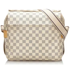 Louis Vuitton Vintage - Damier Azur Naviglio Bag - White Ivory Blue - Damier Leather Handbag - Luxury High Quality - Avvenice