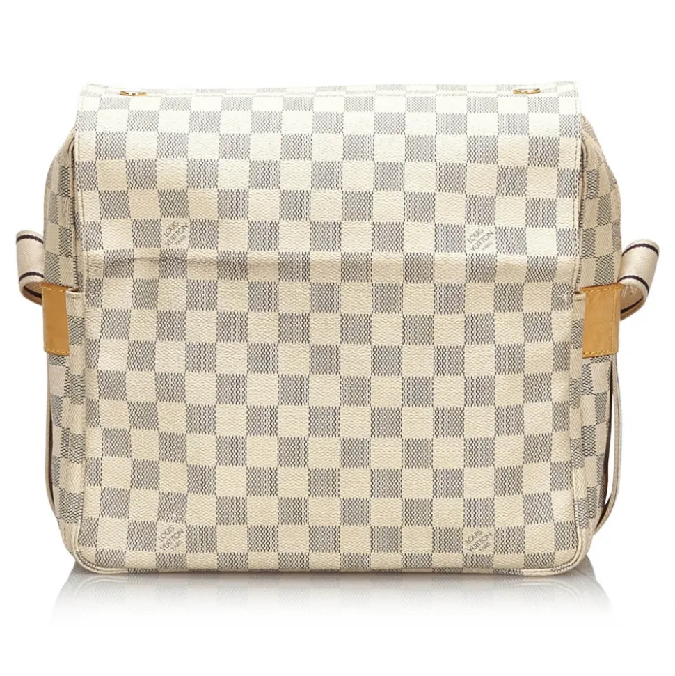 Louis Vuitton Vintage - Damier Azur Naviglio Bag - White Ivory Blue - Damier Leather Handbag - Luxury High Quality - Avvenice