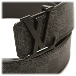 Louis Vuitton Vintage - Damier Graphie Initiales Belt - Black Gray - Leather Belt - Luxury High Quality - Avvenice