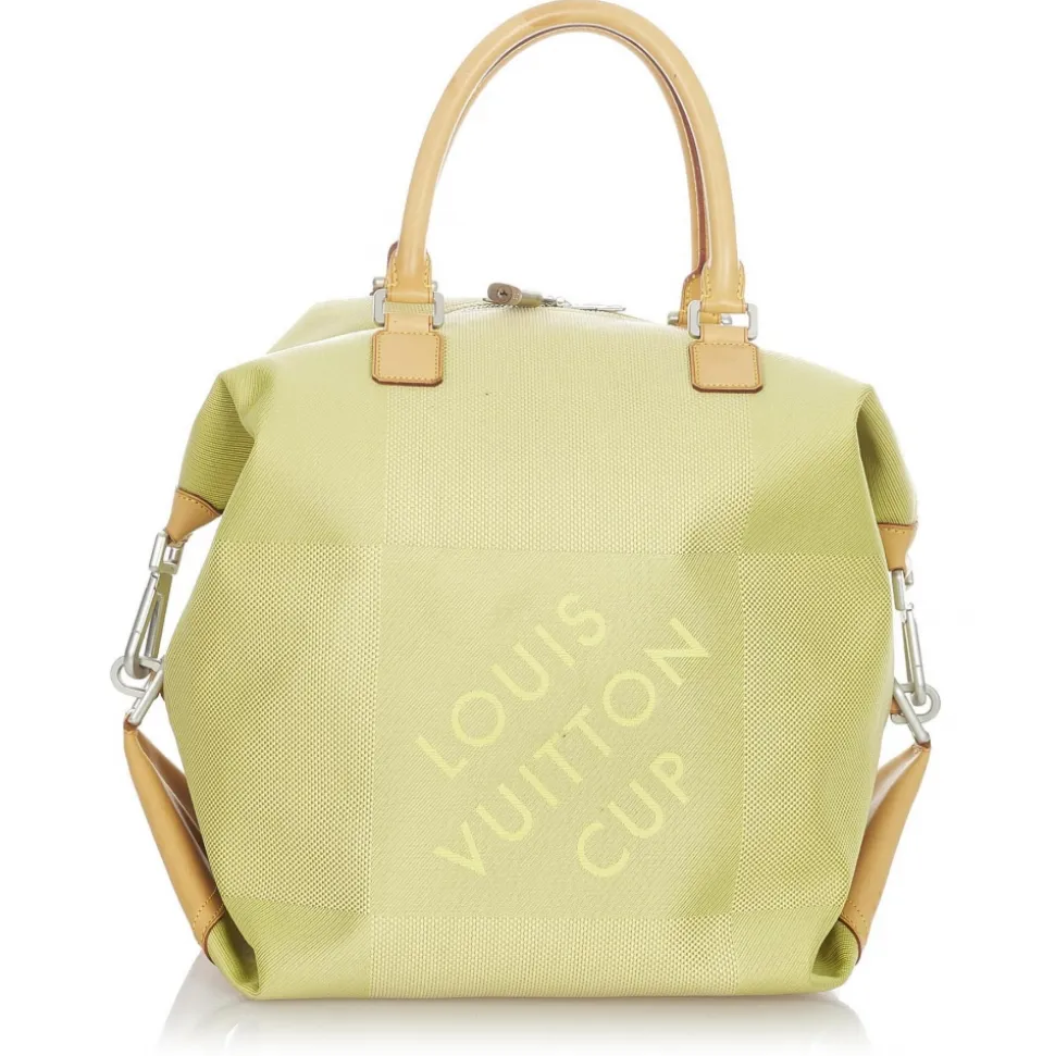 Louis Vuitton Vintage - Damier Geant Americas Cup Cube - Light Green Brown - Nylon and Leather Satchel - Luxury High Quality - Avvenice