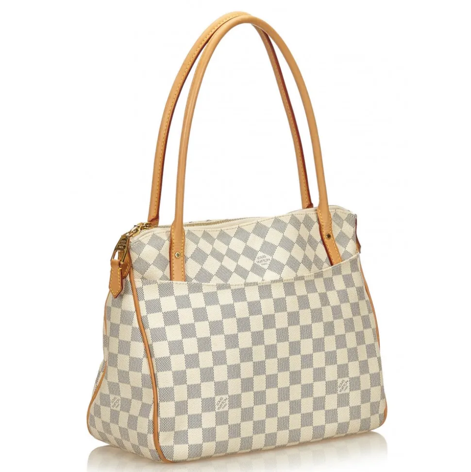 Louis Vuitton Vintage - Damier Azure Figheri PM Bag - White Ivory Blue - Damier Canvas and Leather Handbag - Luxury High Quality - Avvenice