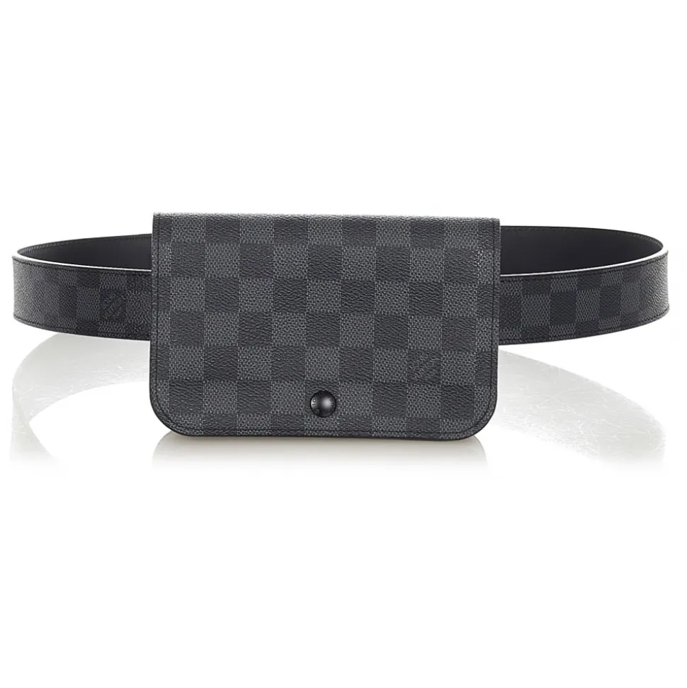 Louis Vuitton Vintage - Damier Graphite Pochette Homme Ceinture - Black Gray - Damier Canvas Belt Bag - Luxury High Quality - Avvenice