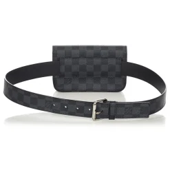 Louis Vuitton Vintage - Damier Graphite Pochette Homme Ceinture - Black Gray - Damier Canvas Belt Bag - Luxury High Quality - Avvenice