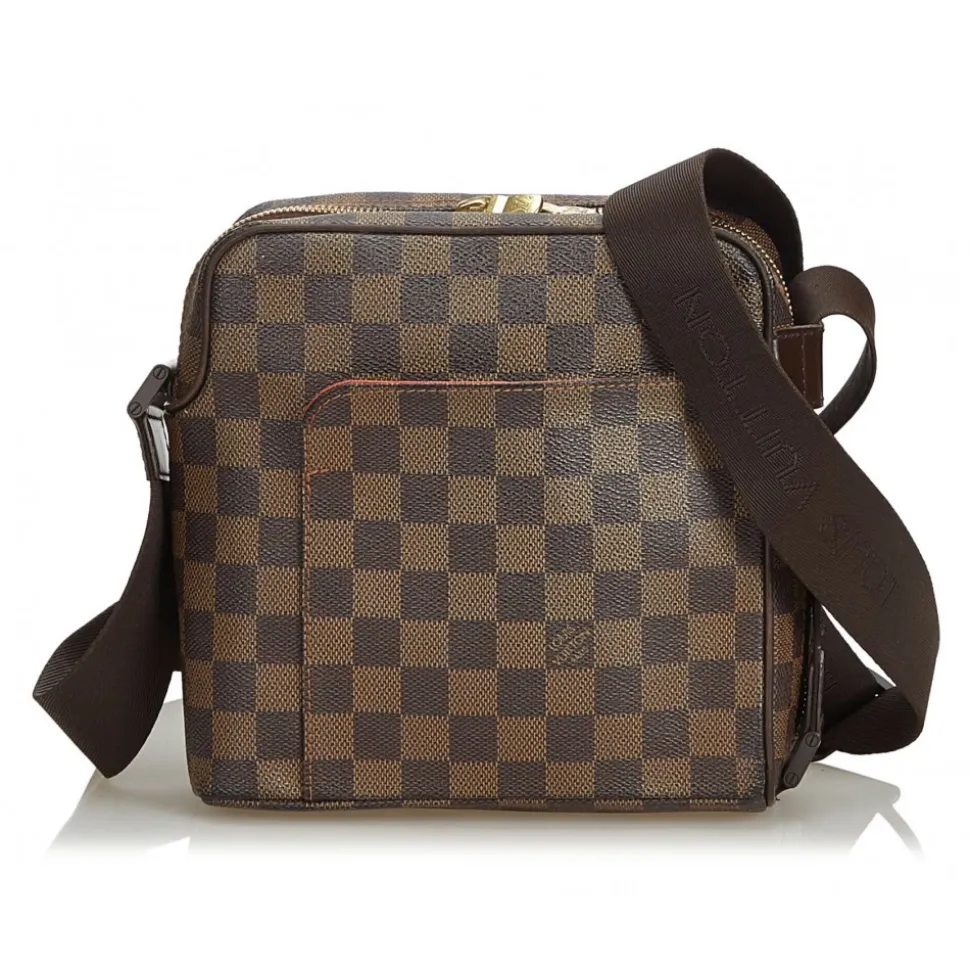 Louis Vuitton Vintage - Damier Ebene Olav PM Bag - Brown - Damier Canvas and Leather Handbag - Luxury High Quality - Avvenice