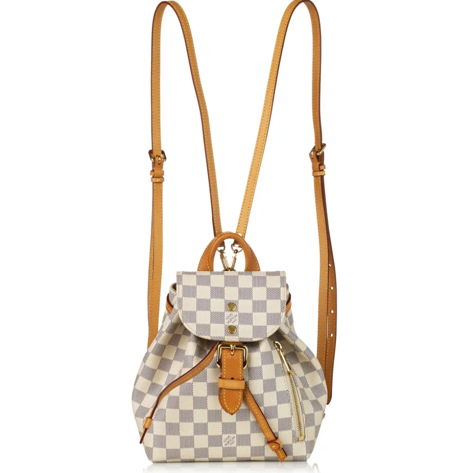 Louis Vuitton Vintage - Damier Azur Sperone BB - White Blue - Leather Backpack - Luxury High Quality - Avvenice
