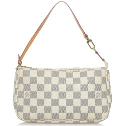 Louis Vuitton Vintage - Damier Azur Pochette Accessoires - White Blue - Leather Handbag - Luxury High Quality - Avvenice