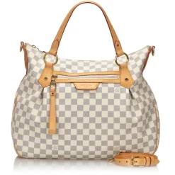 Louis Vuitton Vintage - Damier Azur Evora MM Bag - White Ivory Blue - Damier Leather Handbag - Luxury High Quality - Avvenice