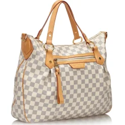 Louis Vuitton Vintage - Damier Azur Evora MM Bag - White Ivory Blue - Damier Leather Handbag - Luxury High Quality - Avvenice