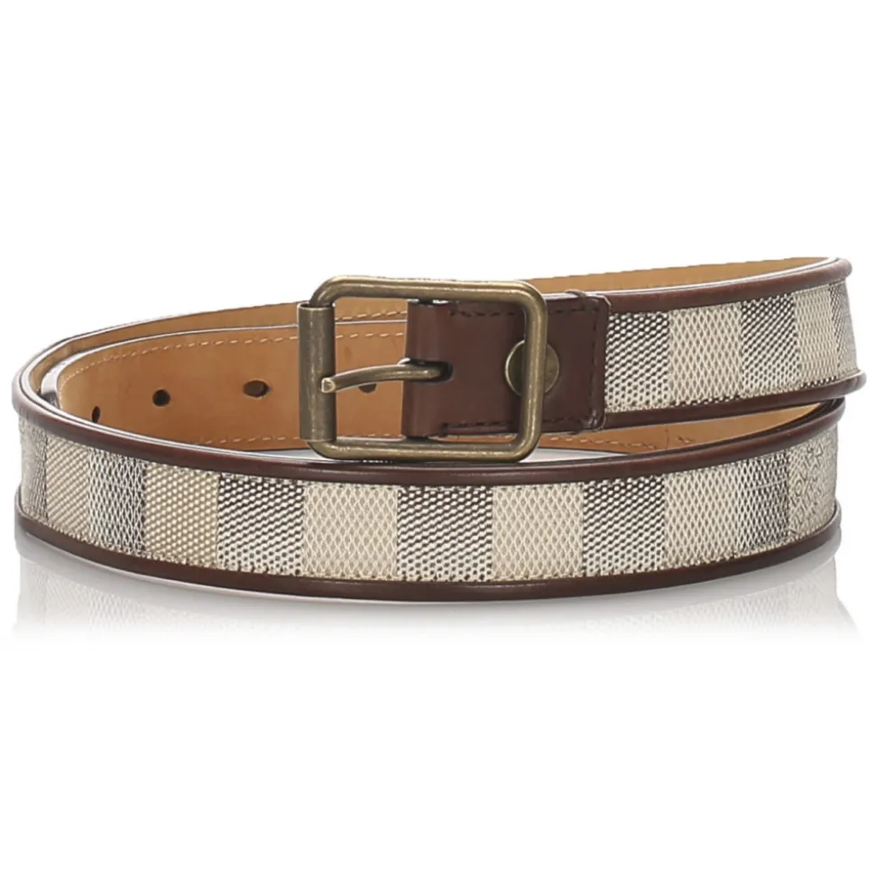 Louis Vuitton Vintage - Damier Azur San Tulle Belt - Blue White - Leather Belt - Luxury High Quality - Avvenice