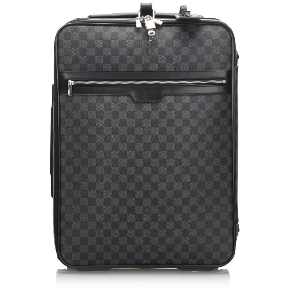 Louis Vuitton Vintage - Damier Graphite Pegase 55 - Black Gray - Damier Canvas and Leather Trolley - Luxury High Quality - Avvenice