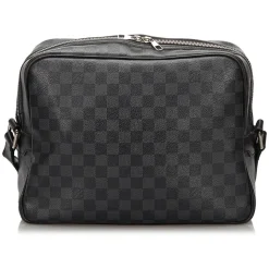Louis Vuitton Vintage - Damier Graphite Sac Leoh Bag - Black Gray - Damier Canvas and Leather Handbag - Luxury High Quality - Avvenice
