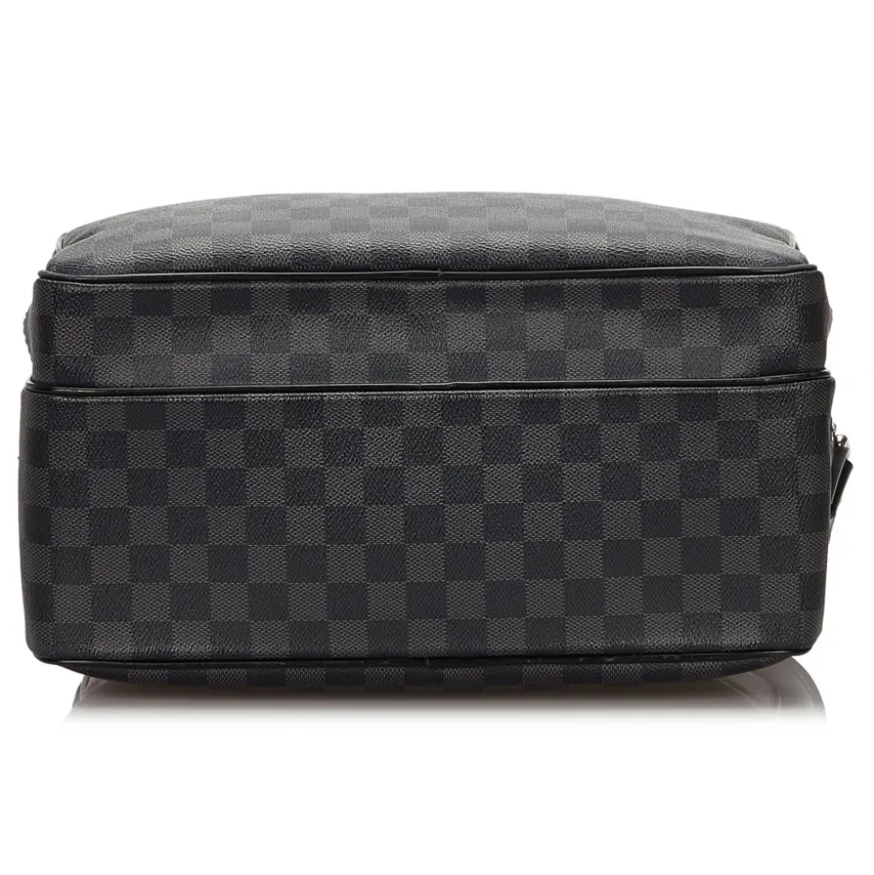 Louis Vuitton Vintage - Damier Graphite Sac Leoh Bag - Black Gray - Damier Canvas and Leather Handbag - Luxury High Quality - Avvenice