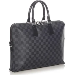 Louis Vuitton Vintage - Damier Graphite Porte Documents Black Gray - Canvas and Calf Leather Business Bag - Luxury High Quality - Avvenice