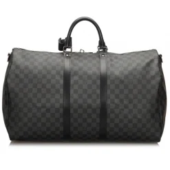 Louis Vuitton Vintage - Damier Graphite Keepall Bandouliere 55 Bag - Black Gray - Leather Handbag - Luxury High Quality - Avvenice