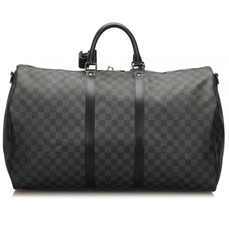 Louis Vuitton Vintage - Damier Graphite Keepall Bandouliere 55 Bag - Black Gray - Leather Handbag - Luxury High Quality - Avvenice