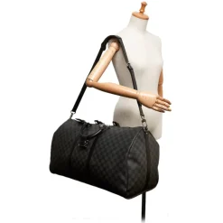 Louis Vuitton Vintage - Damier Graphite Keepall Bandouliere 55 Bag - Black Gray - Leather Handbag - Luxury High Quality - Avvenice