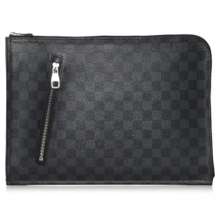 Louis Vuitton Vintage - Damier Graphite Poche Documents - Black Gray - Canvas Handbag - Luxury High Quality - Avvenice