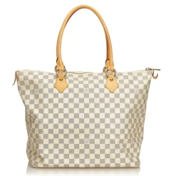 Louis Vuitton Vintage - Damier Azure Saleya GM Bag - White Ivory Blue - Damier Canvas and Leather Handbag - Luxury High Quality - Avvenice