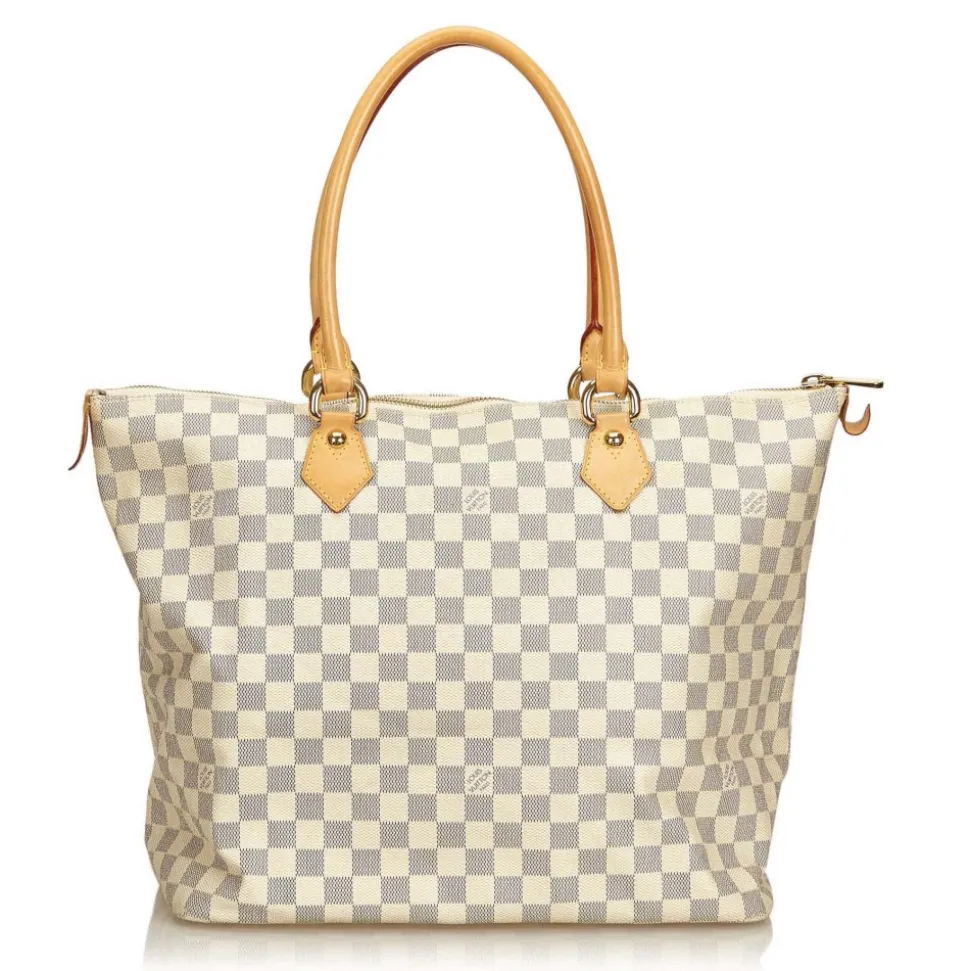 Louis Vuitton Vintage - Damier Azure Saleya GM Bag - White Ivory Blue - Damier Canvas and Leather Handbag - Luxury High Quality - Avvenice