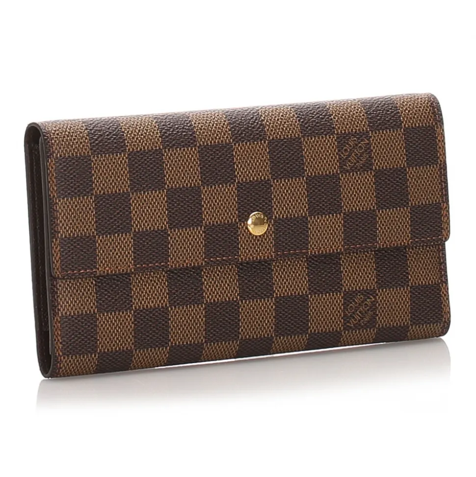 Louis Vuitton Vintage - Damier Ebene Porte Monnaie Credit Wallet - Brown - Damier Leather Wallet - Luxury High Quality - Avvenice