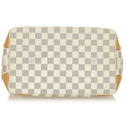 Louis Vuitton Vintage - Damier Hampstead PM White Blue Damier Canvas and Vachetta Leather Shoulder Bag - Luxury High Quality - Avvenice