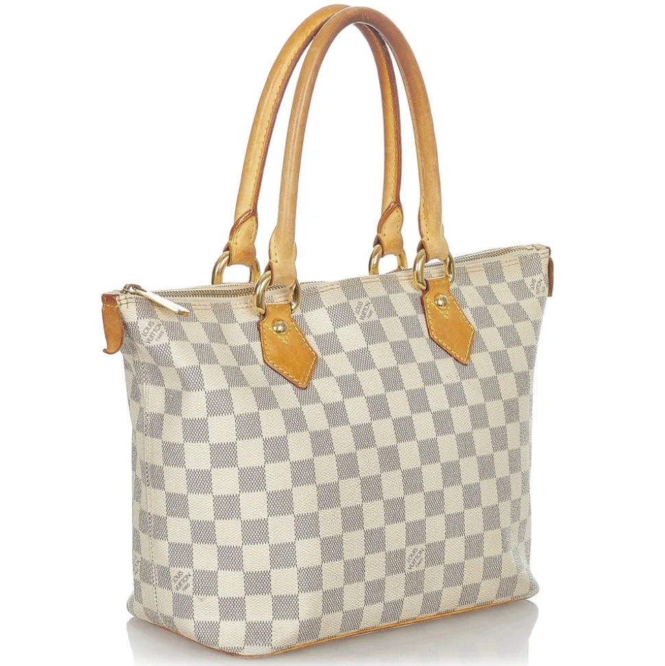 Louis Vuitton Vintage - Damier Azur Saleya PM - White Blue - Damier Canvas and Leather Handbag - Luxury High Quality - Avvenice