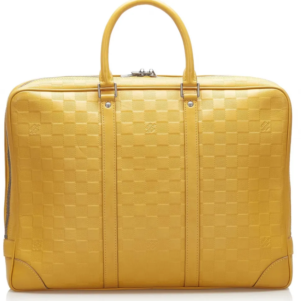 Louis Vuitton Vintage - Damier Infini Porte-Documents Voyage Mustard - Damier Canvas and Calf Leather Bag - Luxury High Quality - Avvenice