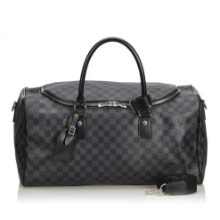 Louis Vuitton Vintage - Damier Ebene Graphite Roadster 50 Bag - Graphite - Damier Canvas and Leather - Luxury High Quality - Avvenice